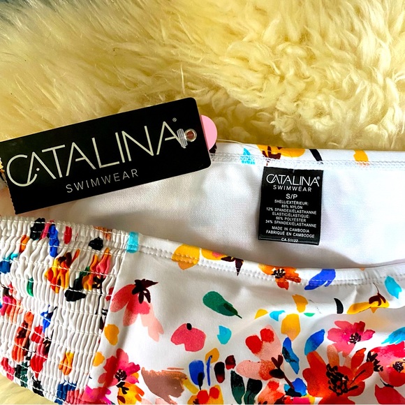 NWT Catalina white and multicoloured floral bikini bottoms - Picture 3 of 3